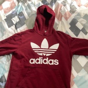 RED ADIDAS HOODIE SIZE L
